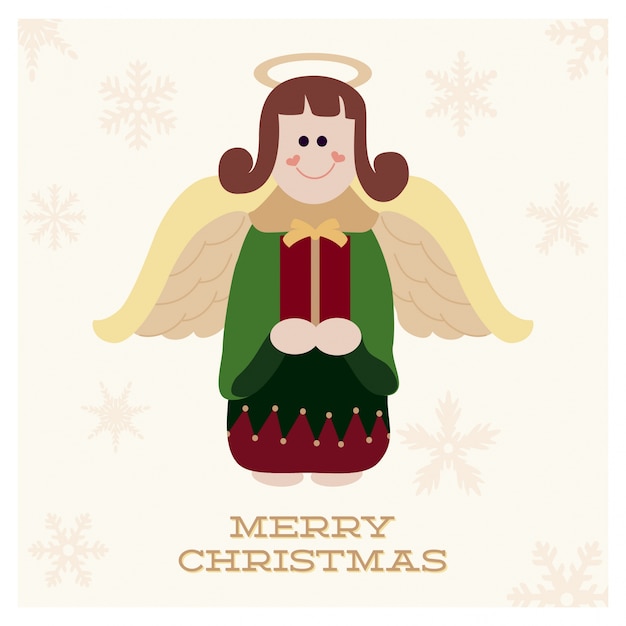 Vector christmas design with cute angel