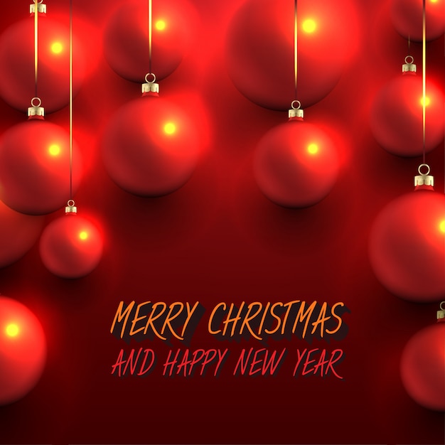 Vector christmas design with red glossy balls