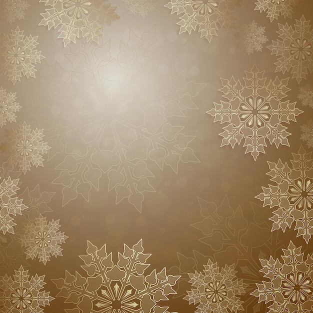 Vector christmas design with a set of gold color snowflakes frame