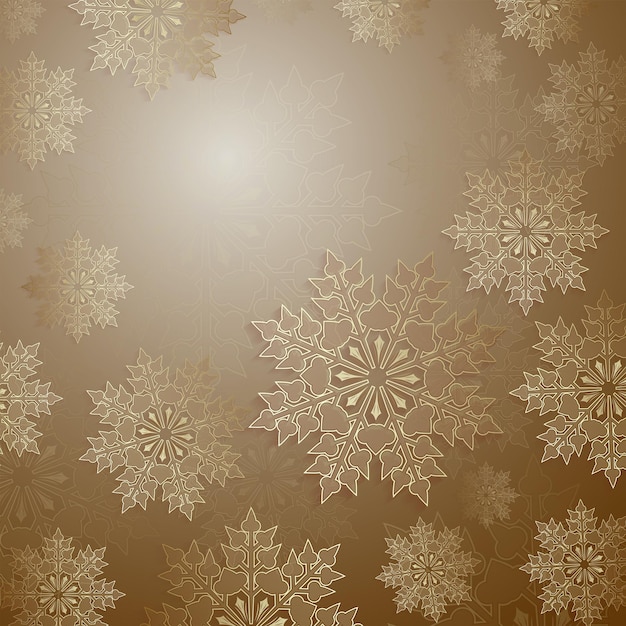 Christmas design with a set of gold color snowflakes