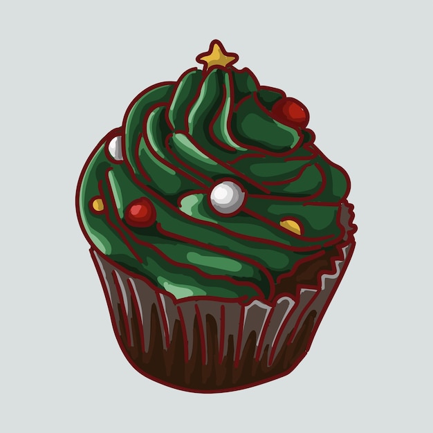 Vector christmas desserts. cake. stollen cocoa. tangerines in chocolate. cookies. muffin.