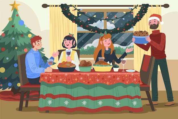 Christmas dinner scene