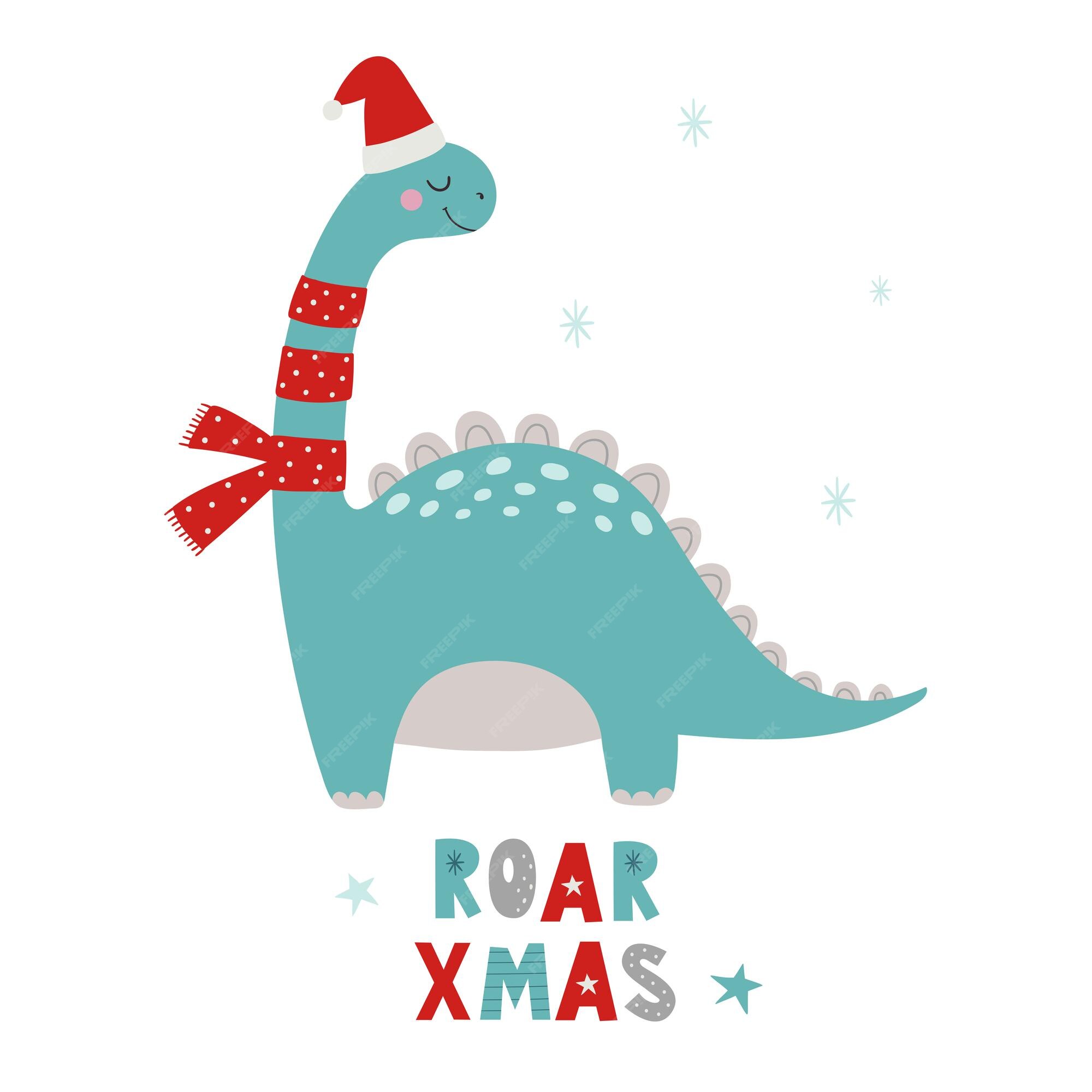 Christmas Dino mascot 8515207 Vector Art at Vecteezy