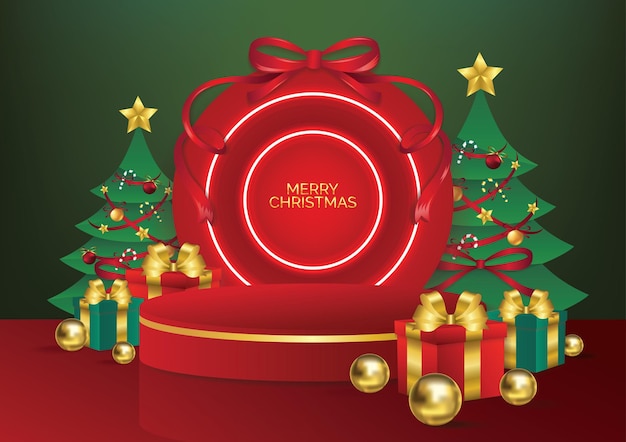 Christmas display template background vector