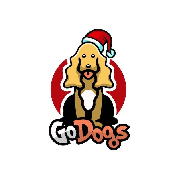 Christmas dog logo design