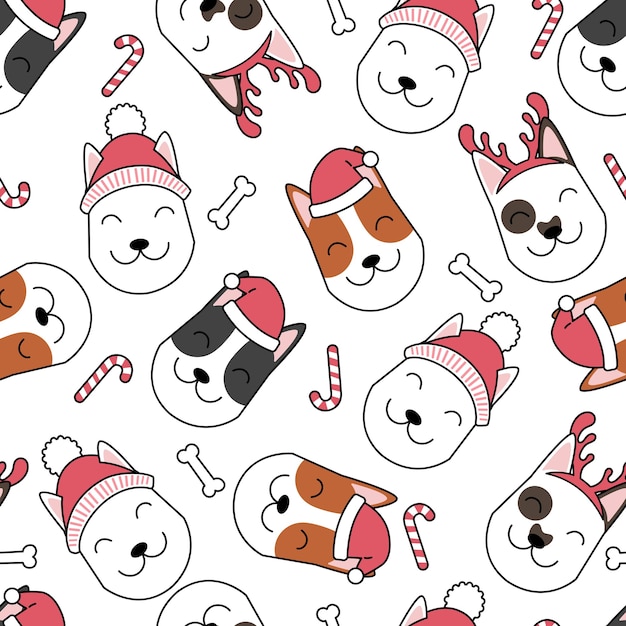 Christmas dog pattern