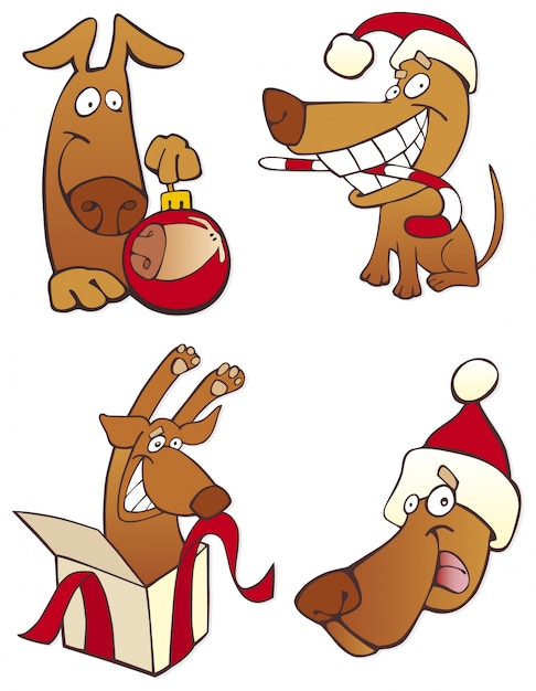 Set di cani di natale