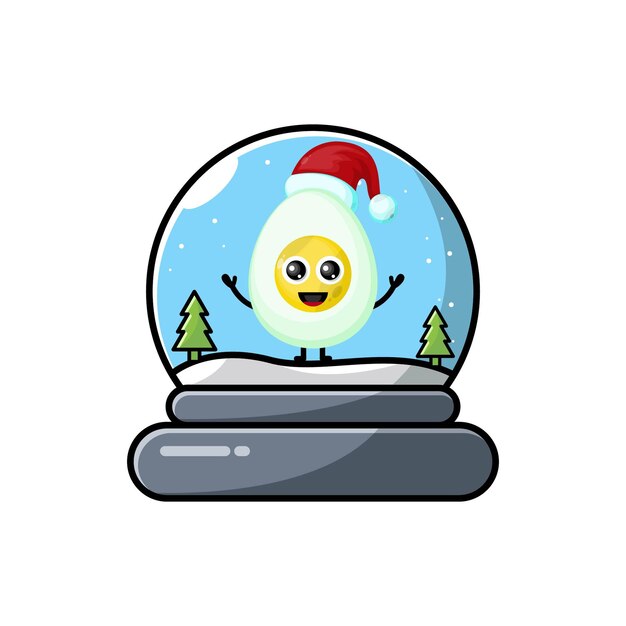 クリスマスドーム卵かわいいキャラクターのロゴ
