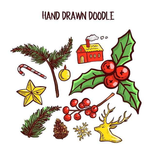 Set di arte di natale doodle