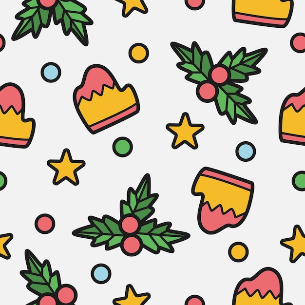 Christmas doodle cartoon pattern design