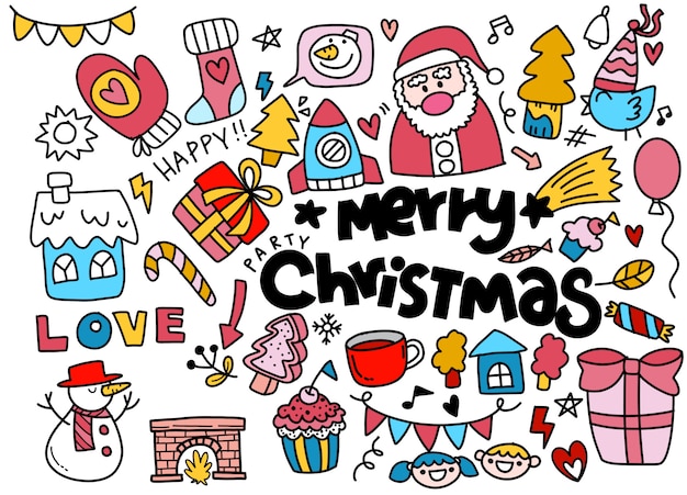 Collezione doodle di natale