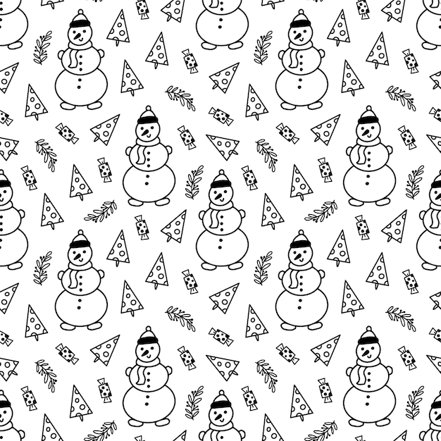 Vector christmas doodle pattern