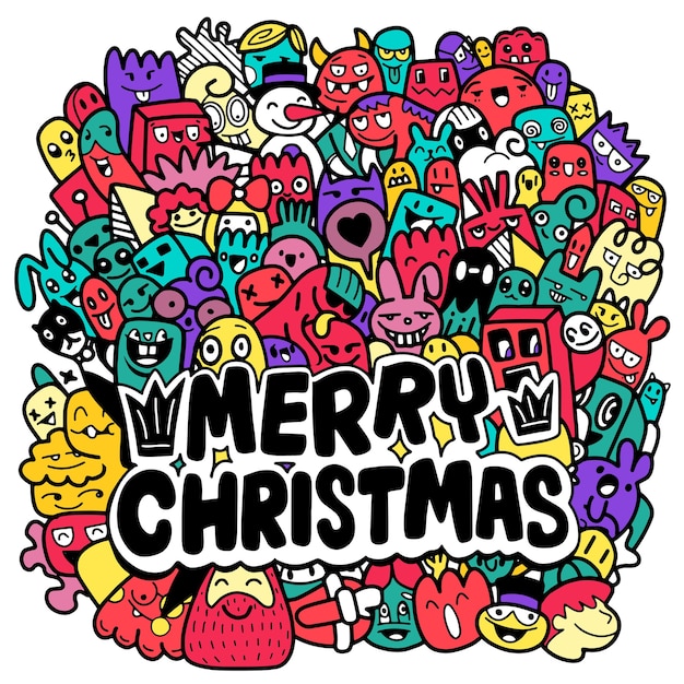 Christmas doodles. hand drawn xmas illustrations