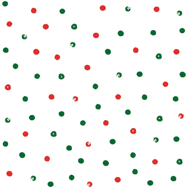 Sfondo natale dot pois rosso e verde su sfondo bianco sfondo a pois