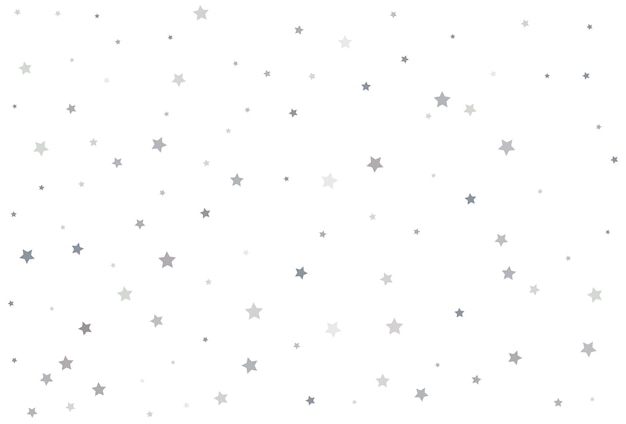 Vettore disegno di natale con stelle d'argento. coriandoli di celebrazione della stella d'argento. coriandoli celebrativi, decorazione astratta cadente per feste, compleanni, anniversari o eventi. arredamento festivo. vettore