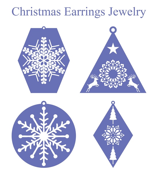 Christmas Earrings Jewelry Laser Cut