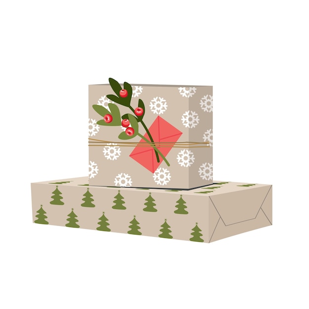 Vector christmas eco gifts