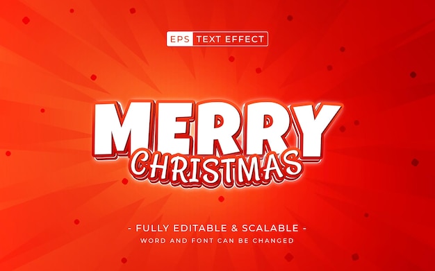 Effetto testo modificabile natalizio con stile 3d per logo e modello di marchio aziendale