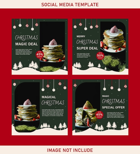 Vector christmas edition template promotion for social media