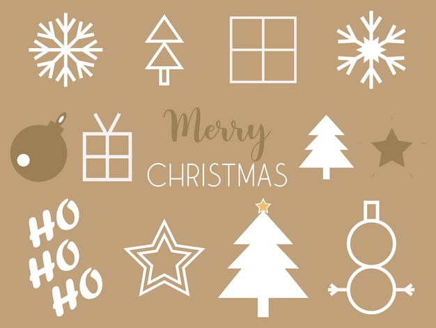 Christmas elements clipart holiday christmas bundle merry christmas vector illustration