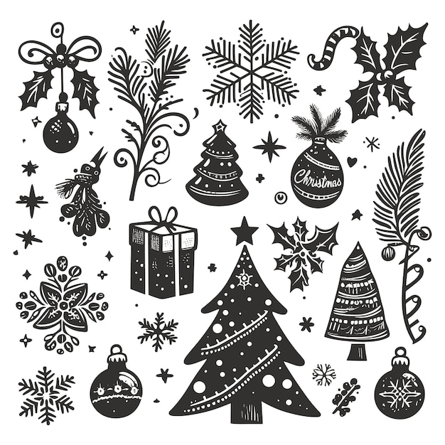 Vector christmas elements for holiday design set