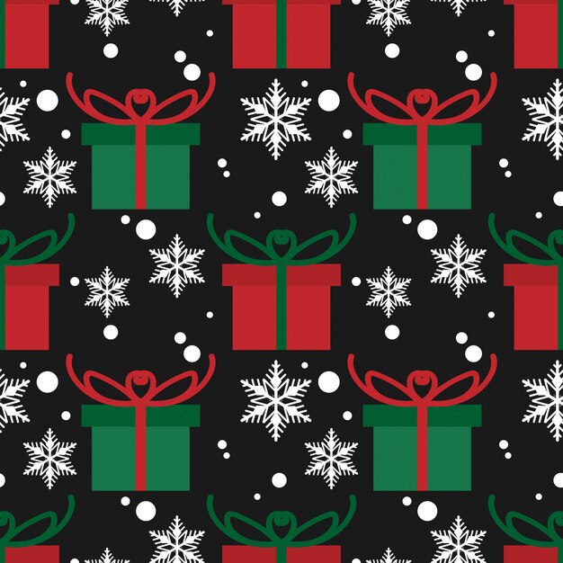 Christmas elements seamless pattern.