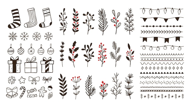 Vector christmas elements vector design set