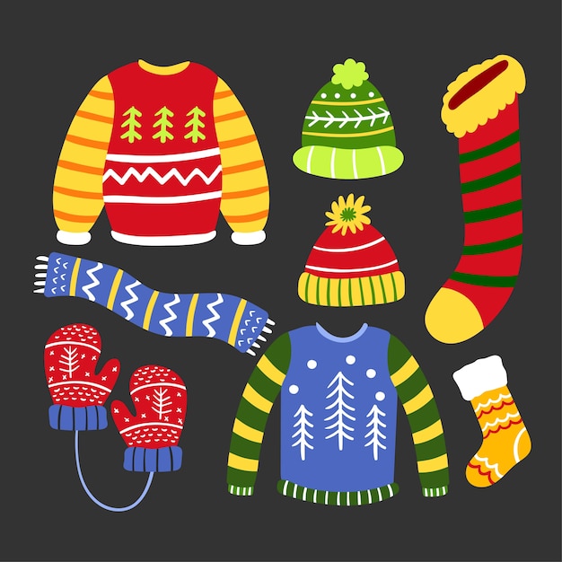 Christmas elements vector.