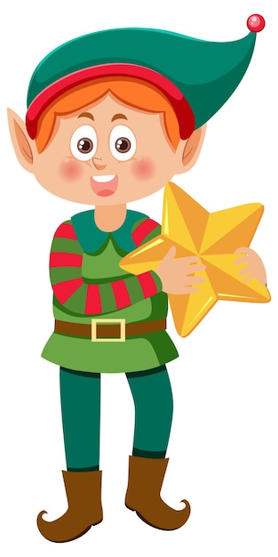 Christmas elf boy cartoon character