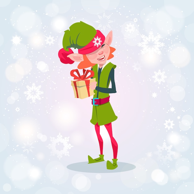 Christmas elf girl cartoon