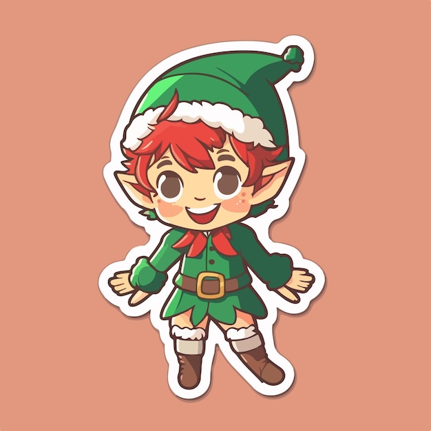 Christmas elf sticker xmas santa elf stickers with ornament Winter holidays