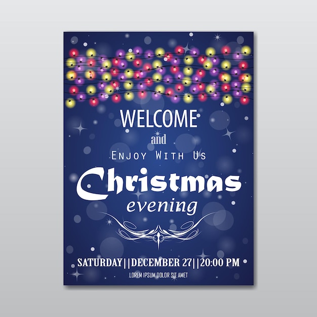 Vector christmas evening poster