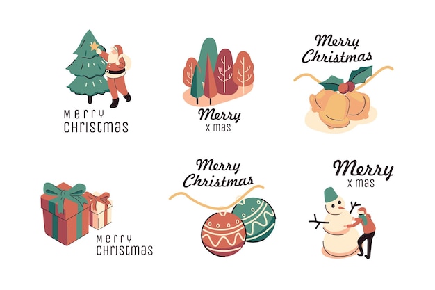 christmas event in flat style isometric design vector