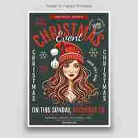 Vector christmas event poster template