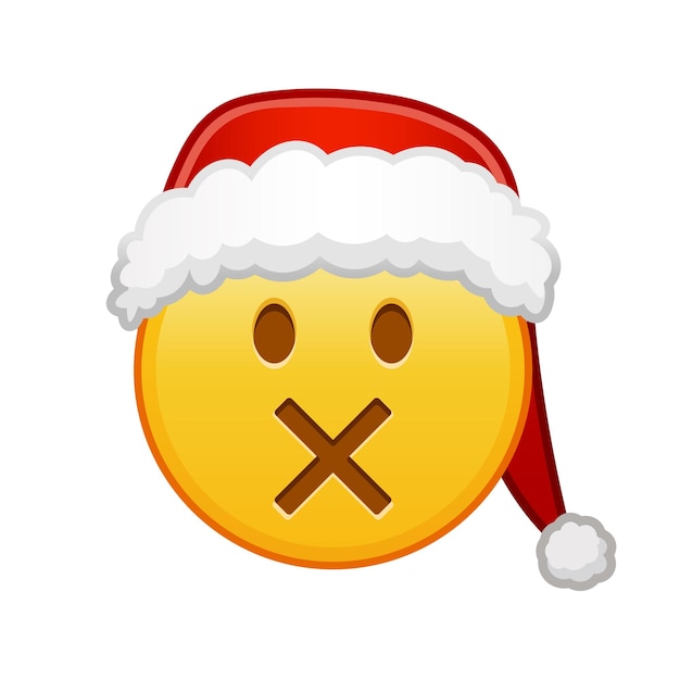 Christmas face with crossedout mouth Large size of yellow emoji smile