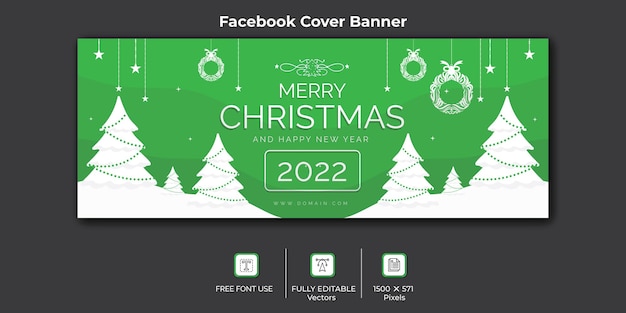 ベクトル クリスマスfacebookカバーページテンプレート