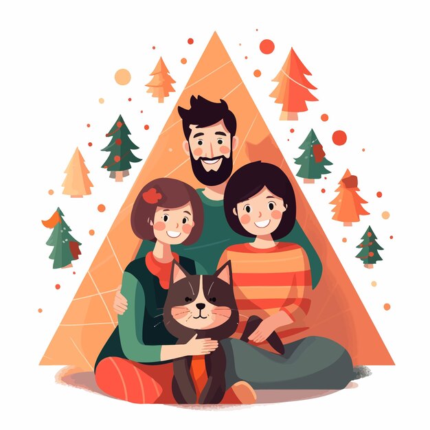 Vector christmas family tree