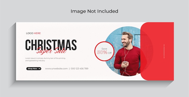 クリスマスファッションセールソーシャルメディアインスタグラムウェブバナーまたはフェイスブックカバーテンプレートプレミアム