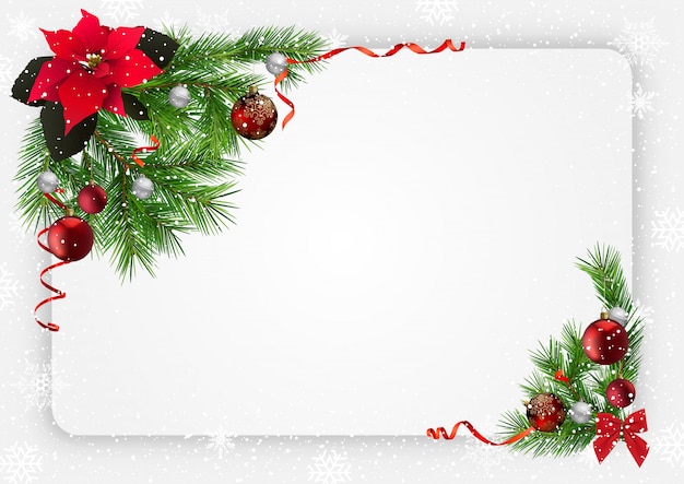 Christmas Festive Background with Decorations