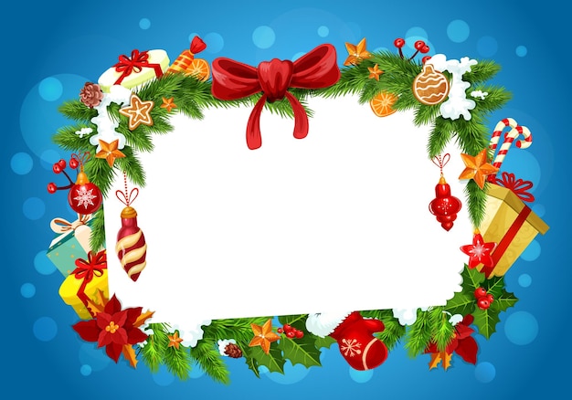 Christmas festive frame greeting card