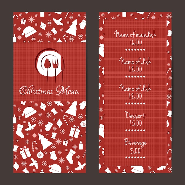 Christmas festive menu design