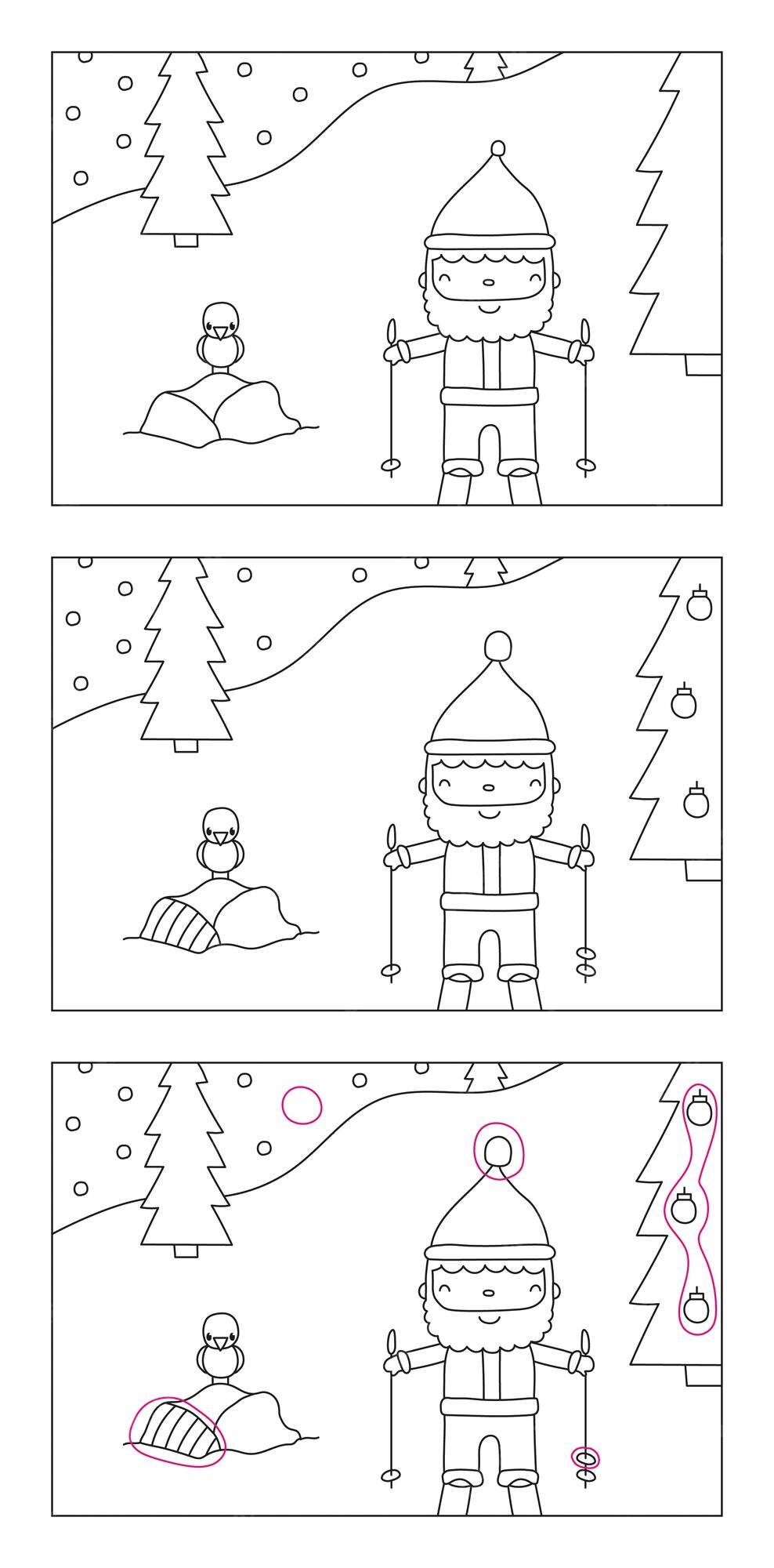 Premium Vector | Christmas find the differences vector illustration