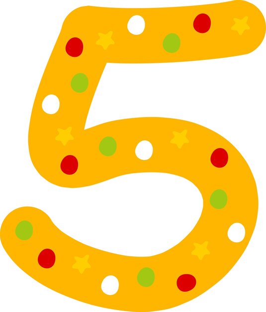 Vector christmas five number decoration lettering