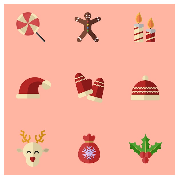 Vector christmas flat design icon