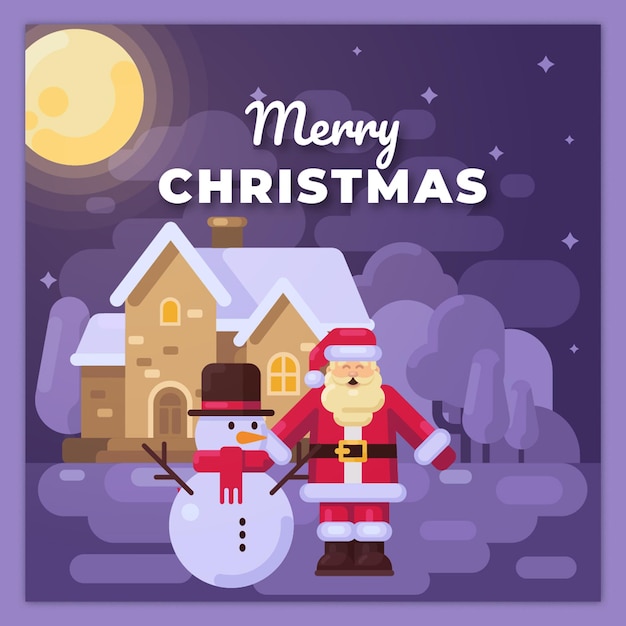 Vector christmas flat illustrations charachter design