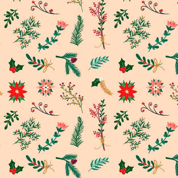 Vector christmas floral motif