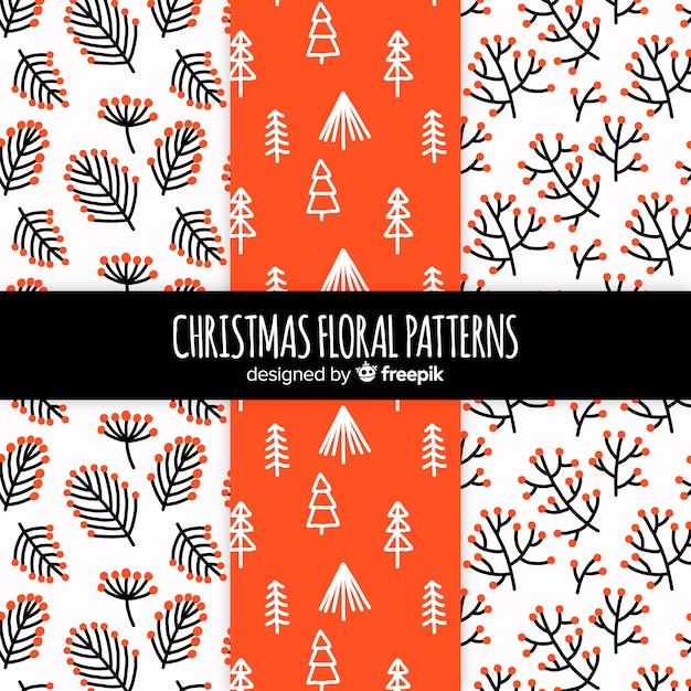 Christmas floral pattern collection