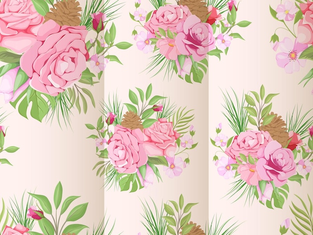 christmas floral seamless pattern template