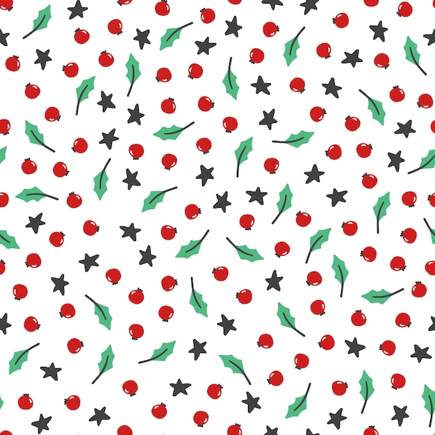 Christmas floral seamless pattern.