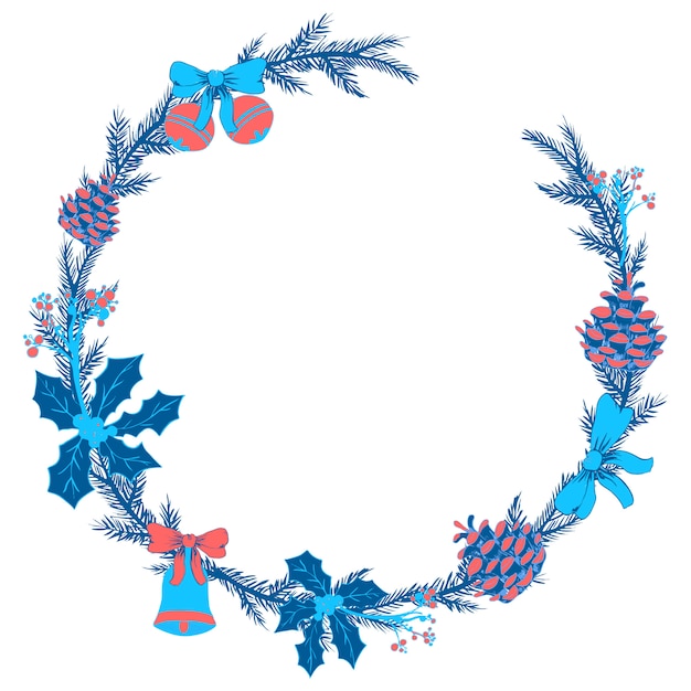 Vector christmas floral wreath